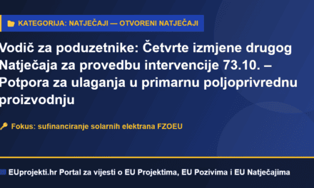 Vodič za poduzetnike: Četvrte izmjene drugog Natječaja za provedbu intervencije 73.10. – Potpora za ulaganja u primarnu poljoprivrednu proizvodnju