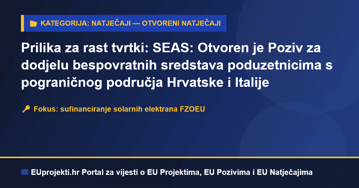 Poziv za dodjelu bespovratnih sredstava